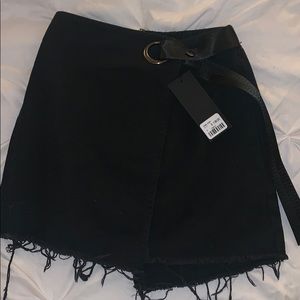CARMAR Denim Black Wrap Skirt